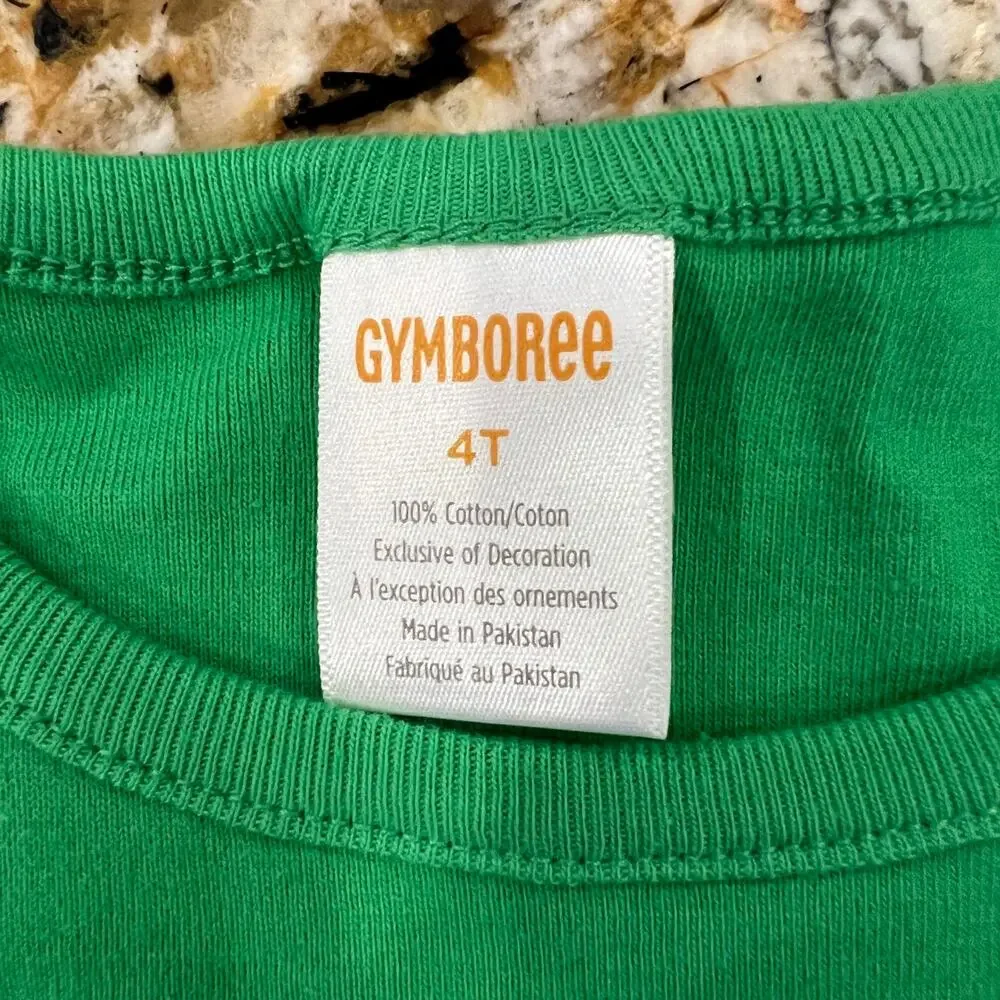 NWT Gymboree Green W/Embroidered Rainbow Top & Shamrock Hair Clips
